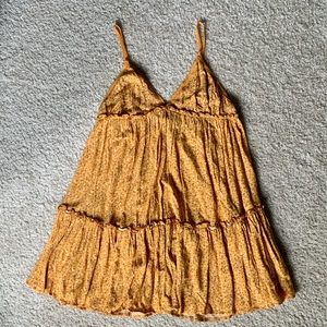 Floral print tiered swing dress